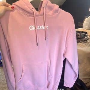 Glossier Pink Hoodie Size Small